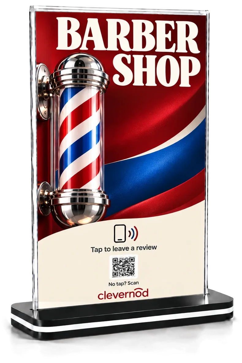 Sample stand for a barber shop