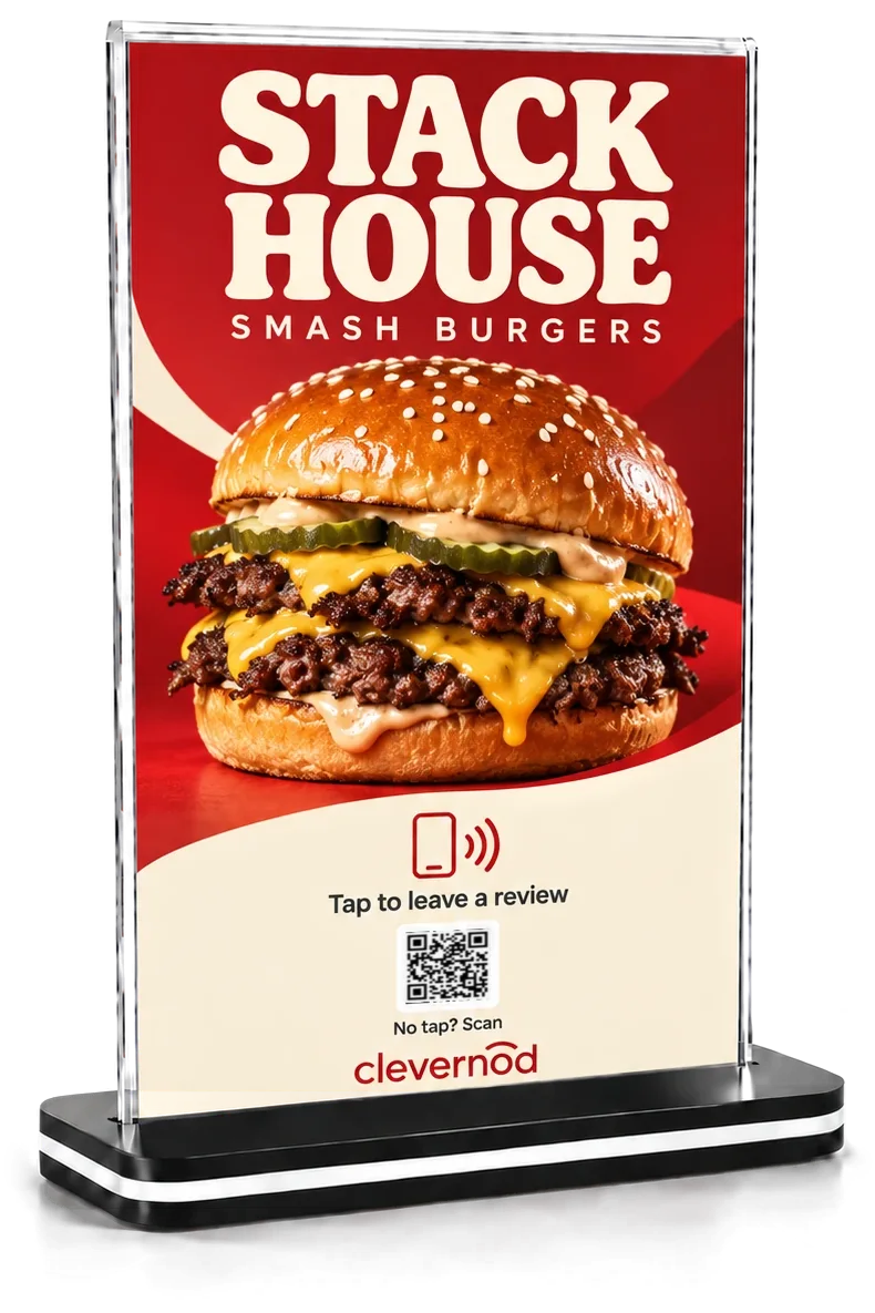 Sample stand for a burger restaurant, Stack House
